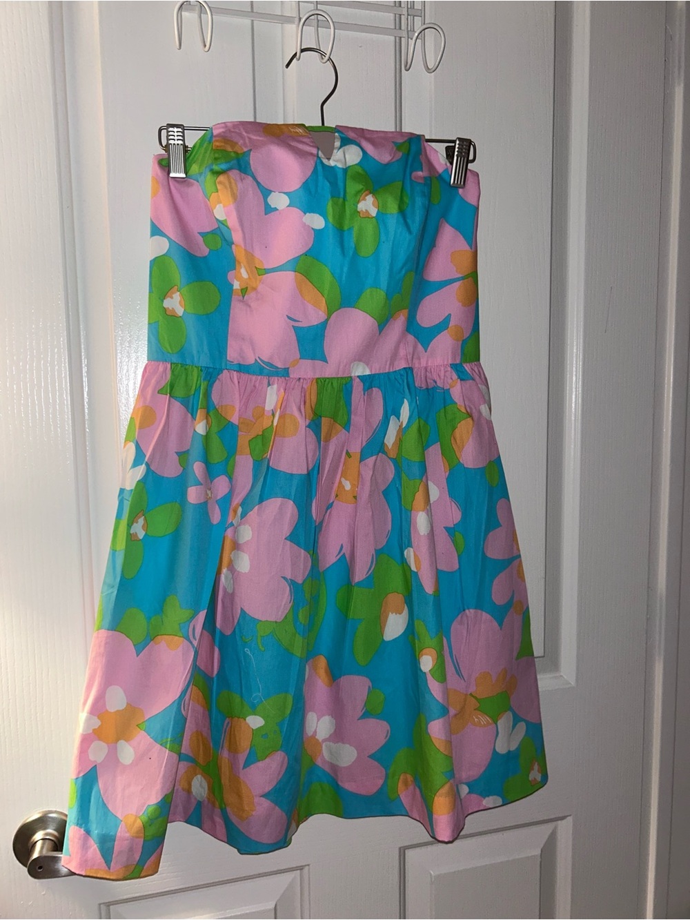 Lilly Pulitzer Richelle Shorely Blue Mojo Strapless Tie Back Dress - Size 8